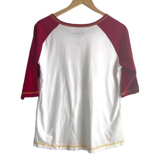 Harry Potter Gryffindor White with Red Sleeve Baseball Shirt Size Large - Picture 2 of 5